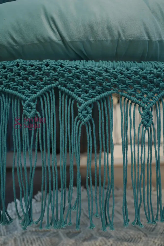 Teal Blue  Macrame Bed Swing - Swing Saga