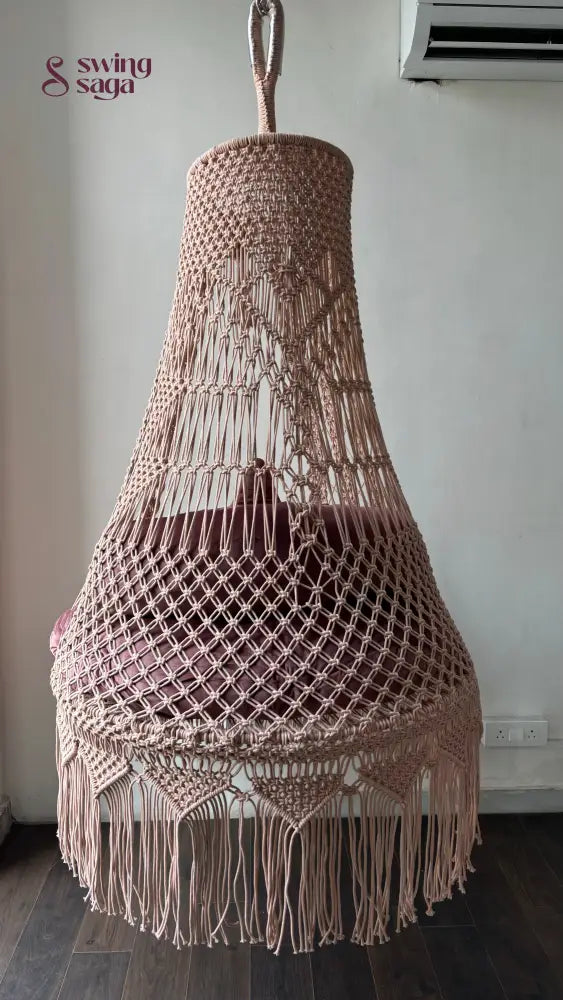 Lush Lux Pink single seater hanging chair - Swing Saga