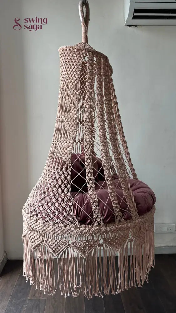 Lush Lux Pink single seater hanging chair - Swing Saga