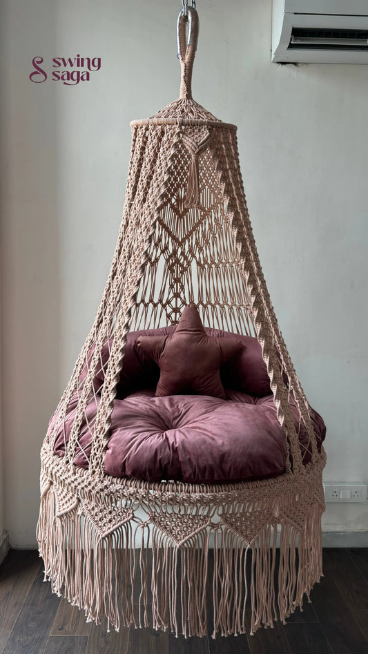 Lush Lux Pink single seater hanging chair - Swing Saga