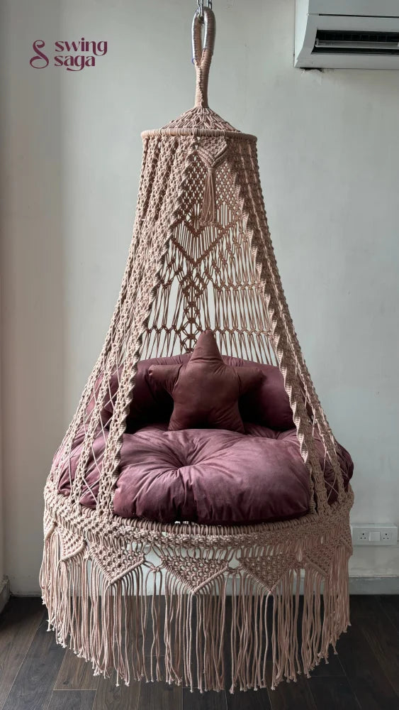 Lush Lux Pink single seater hanging chair - Swing Saga