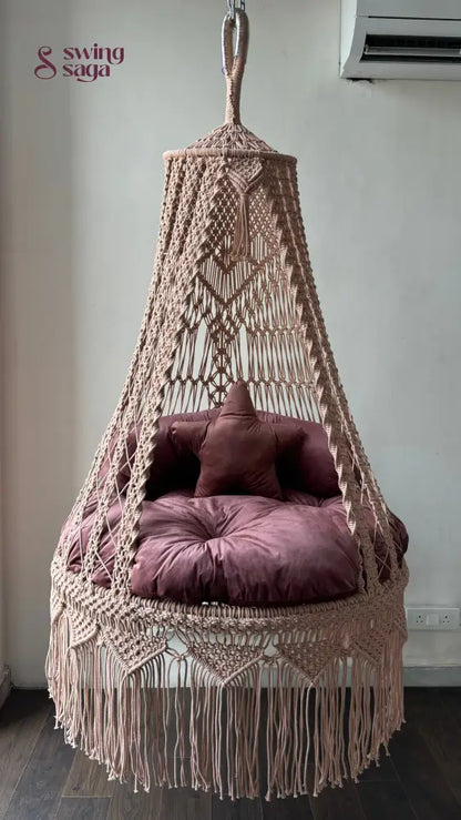 Lush Lux Pink single seater hanging chair - Swing Saga