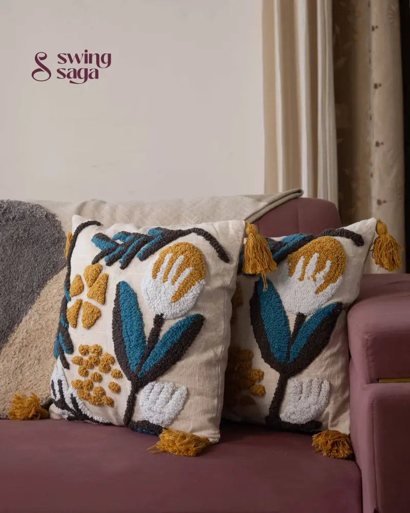 Embroidered Floral Decorative sofa cushions