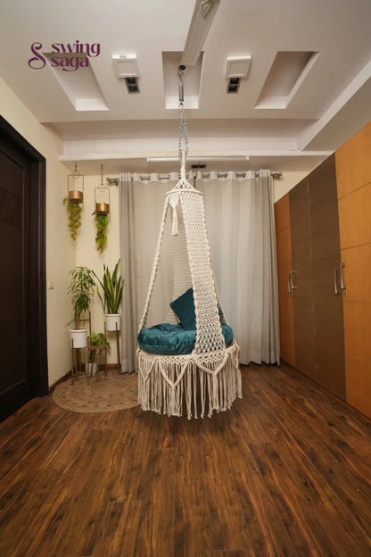 Cream single seater hanging chair - Swing Saga