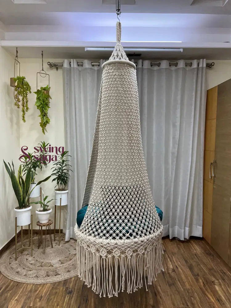 Cream single seater hanging chair - Swing Saga
