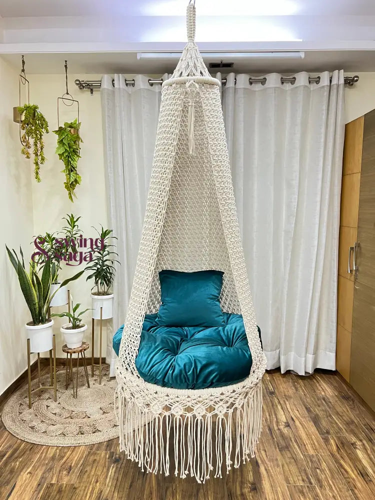Cream single seater hanging chair - Swing Saga