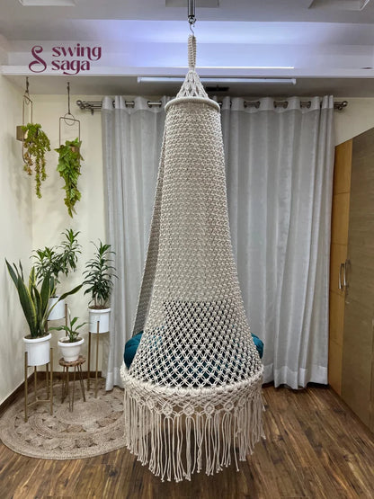 Cream single seater hanging chair - Swing Saga
