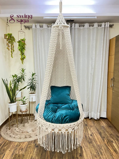 Cream single seater hanging chair - Swing Saga