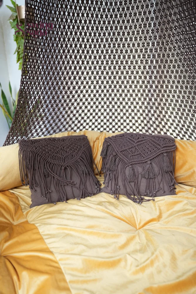 Wood Brown  Macrame Bed Swing - Swing Saga