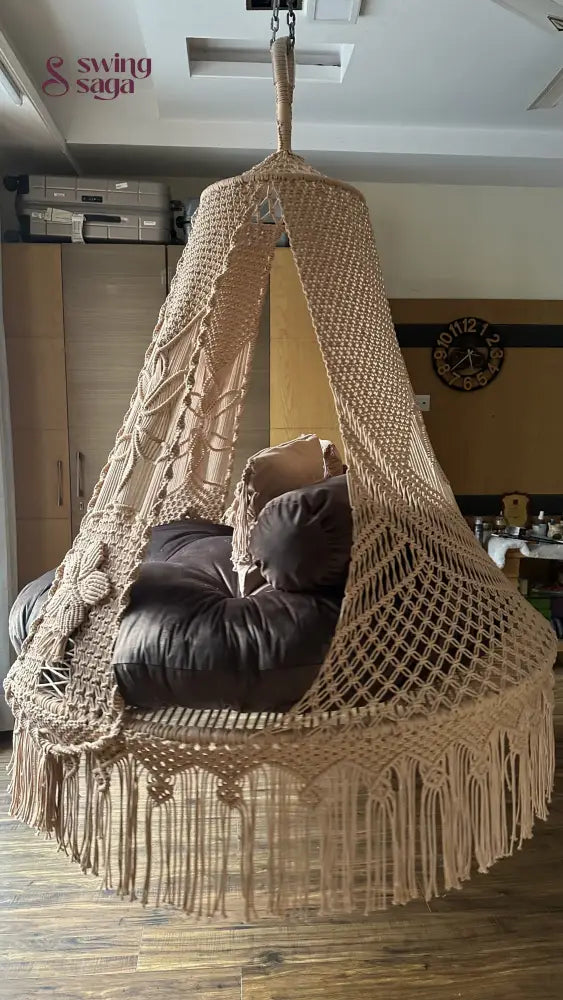 Toffee Peach Macrame Bed Swing - Swing Saga