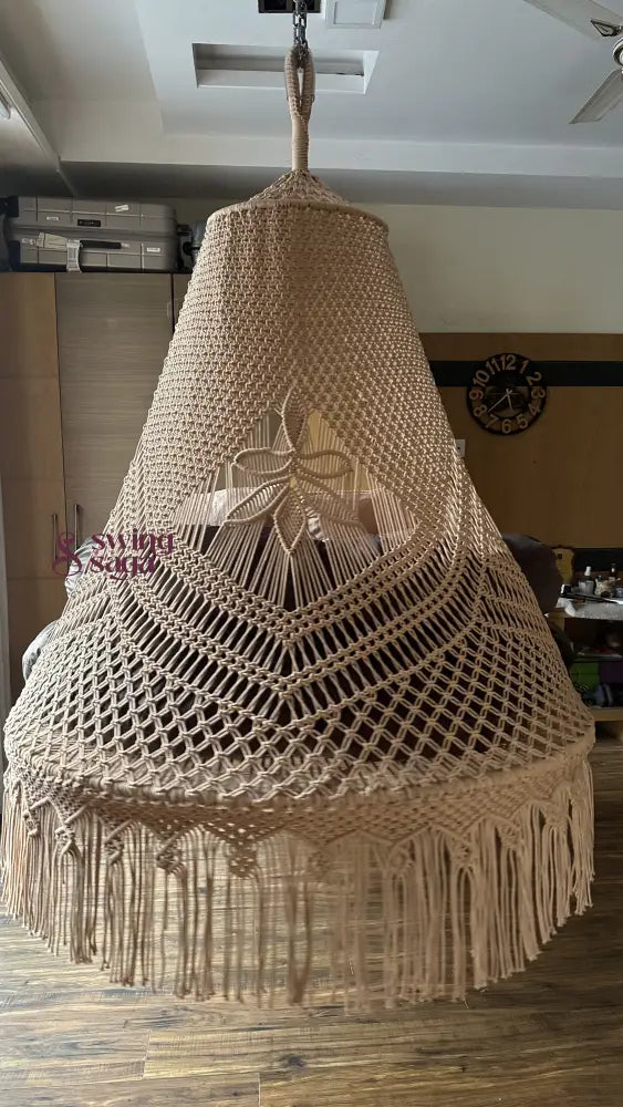 Toffee Peach Macrame Bed Swing - Swing Saga