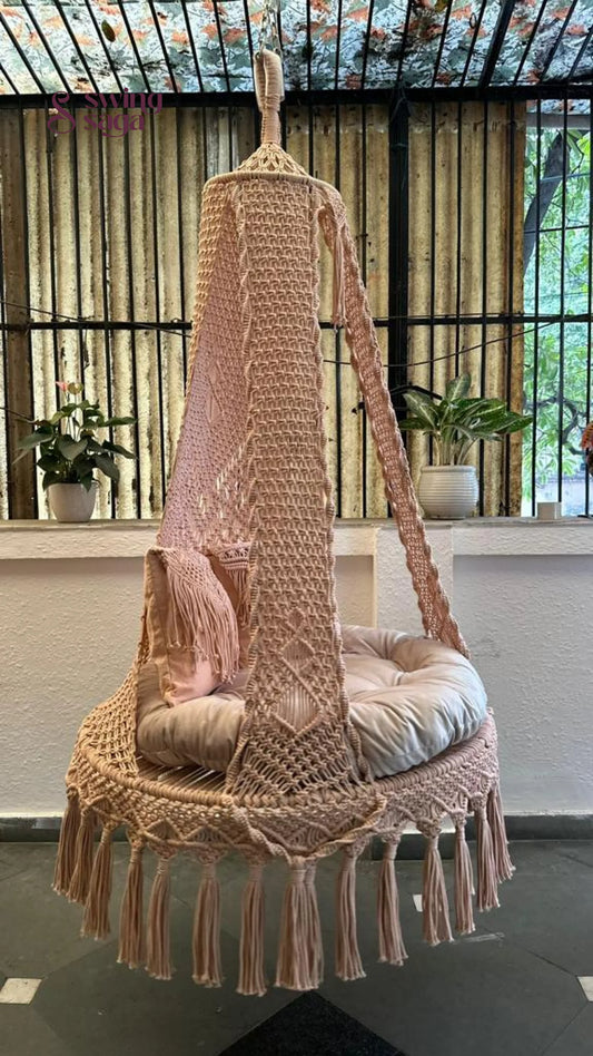  Light Peach single seater hanging chair - Swing Saga