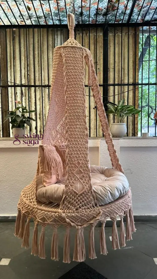 Light Peach single seater hanging chair - Swing Saga