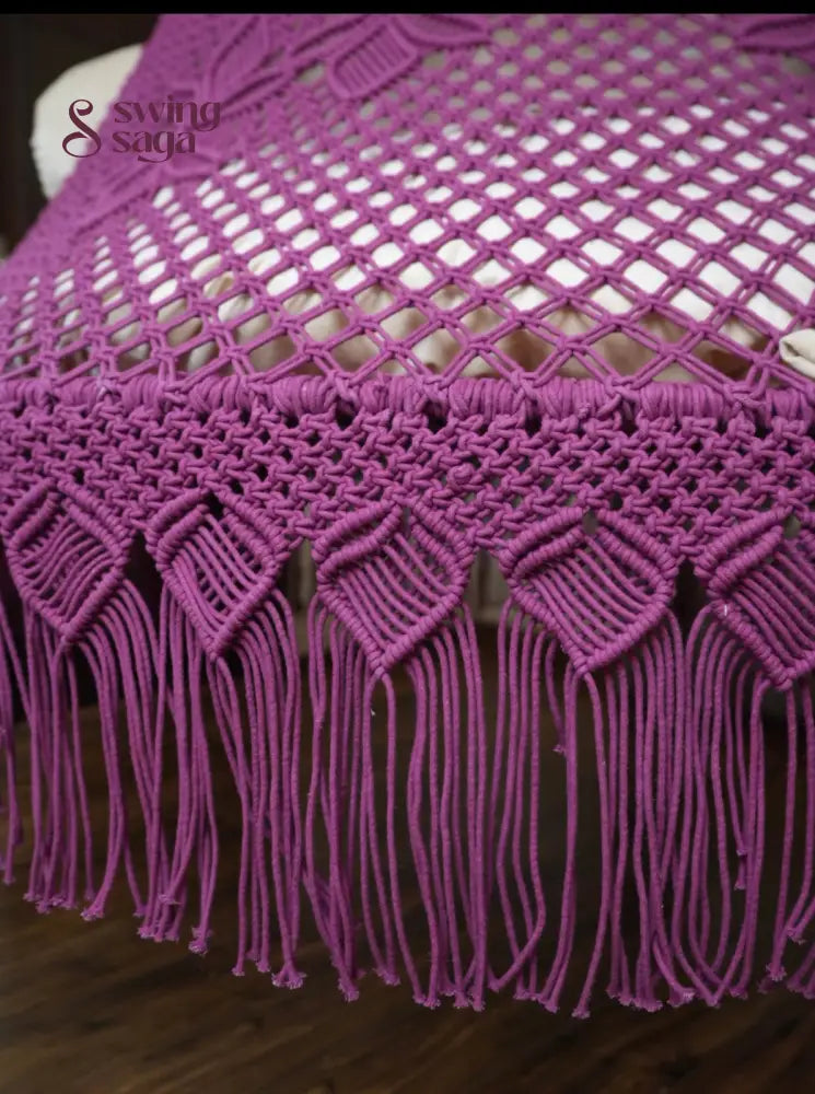 Magenta Pink  Macrame Bed Swing - Swing Saga