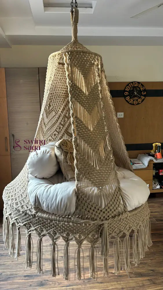 Tan Double seater hanging chair - Swing Saga