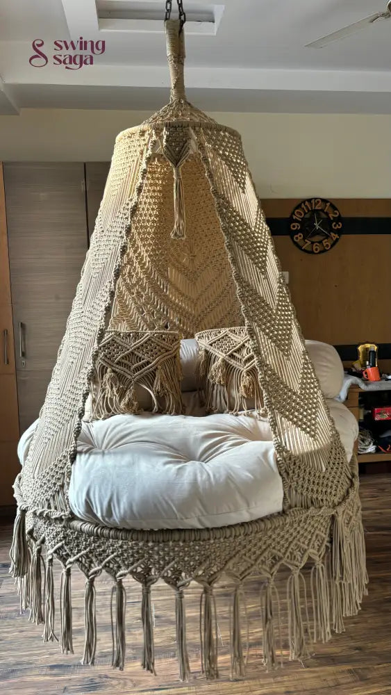 Tan Double seater hanging chair - Swing Saga