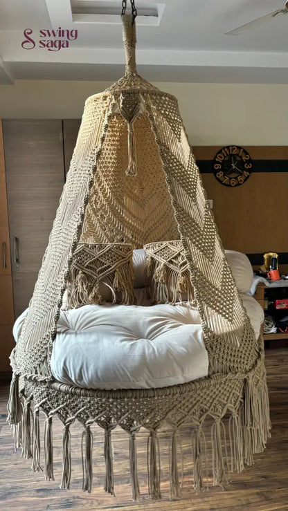 Tan Double seater hanging chair - Swing Saga