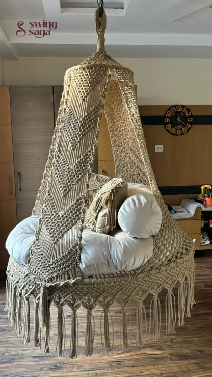Tan Double seater hanging chair - Swing Saga