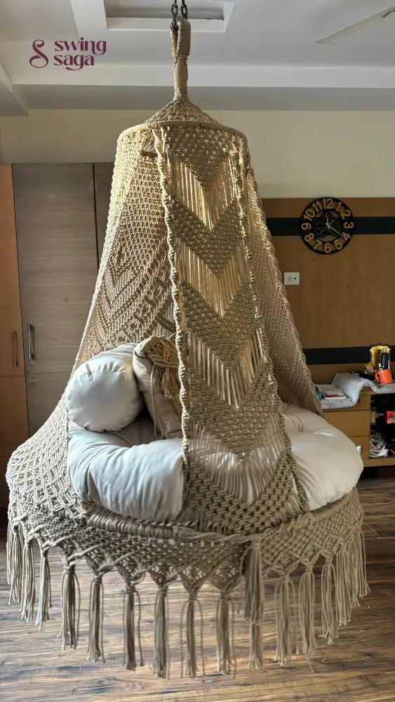 Tan Double seater hanging chair - Swing Saga