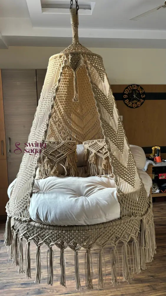 Tan Double seater hanging chair - Swing Saga