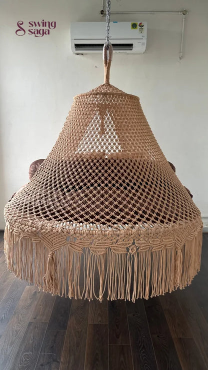 Light Peach  Macrame Bed Swing - Swing Saga