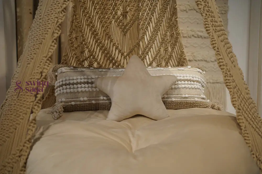 Beige / Cream Double seater hanging chair - Swing Saga
