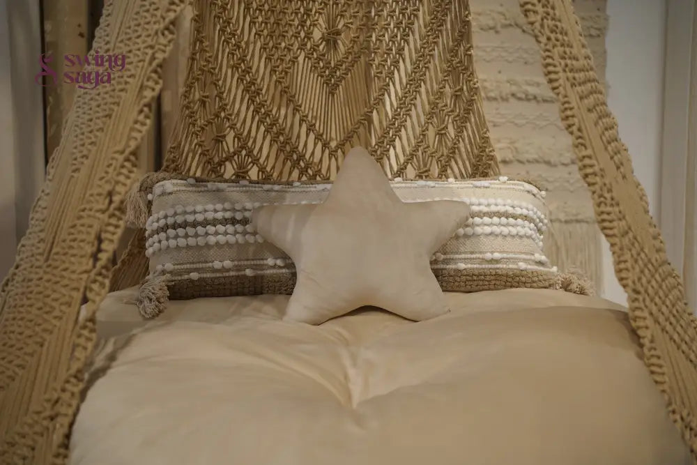 Beige / Cream Double seater hanging chair - Swing Saga