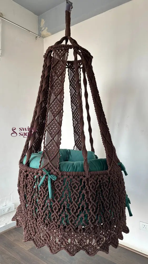 Hanging Chair for Balcony Bedroom Patio & Garden Decor Mocha Brown / 35 Inches