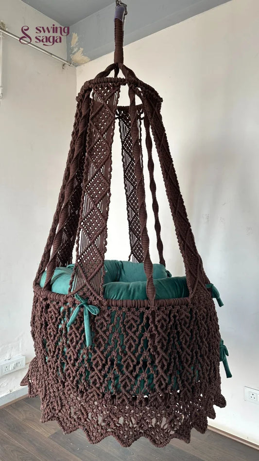 Mocha Brown single seater hanging chair - Swing Saga