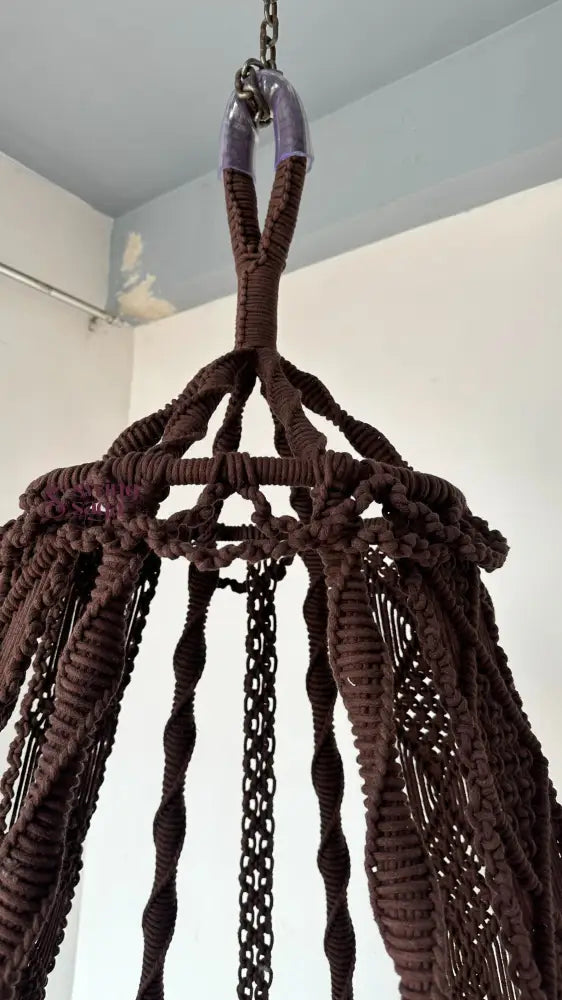 Hanging Chair for Balcony Bedroom Patio & Garden Decor Mocha Brown / 35 Inches