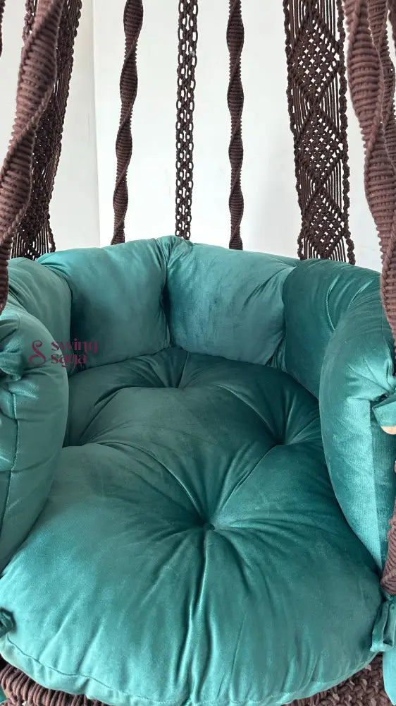 Hanging Chair for Balcony Bedroom Patio & Garden Decor Mocha Brown / 35 Inches