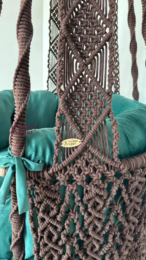 Hanging Chair for Balcony Bedroom Patio & Garden Decor Mocha Brown / 35 Inches