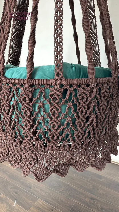 Mocha Brown single seater hanging chair - Swing Saga