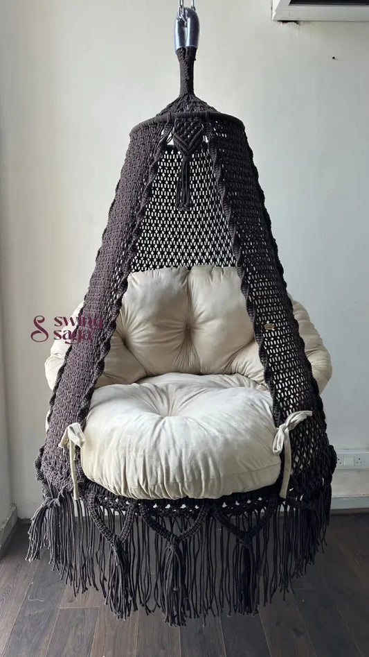 Mocha Brown single seater hanging chair - Swing Saga