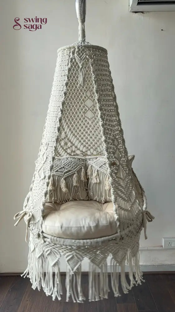 White single seater hanging chair - Swing Saga 