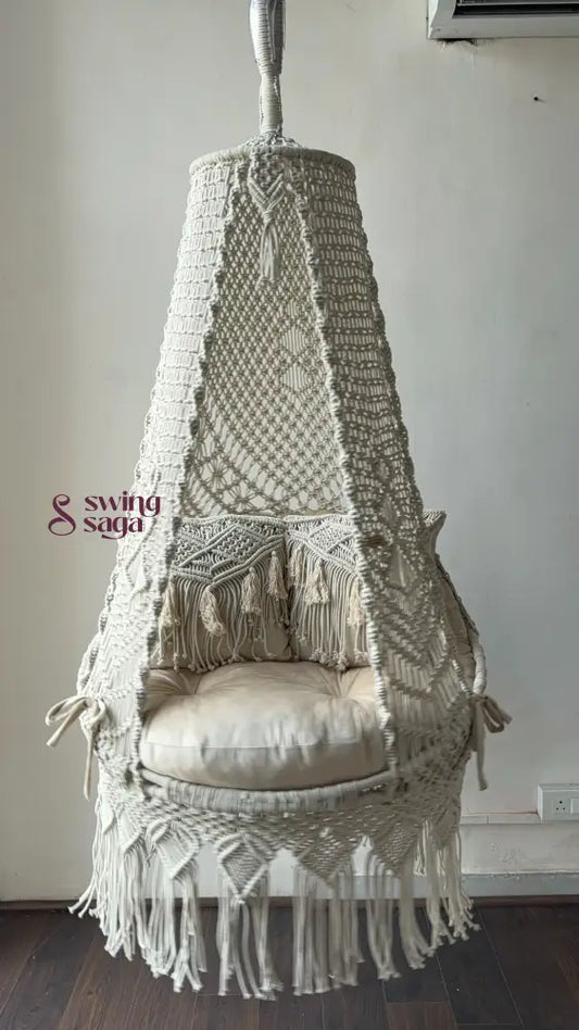 White single seater hanging chair - Swing Saga 
