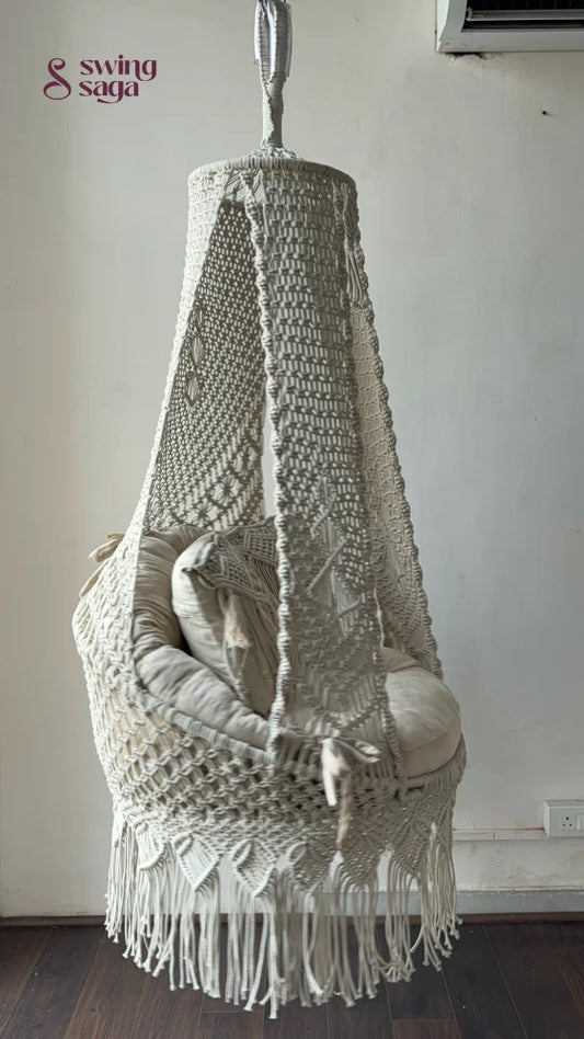 White single seater hanging chair - Swing Saga 