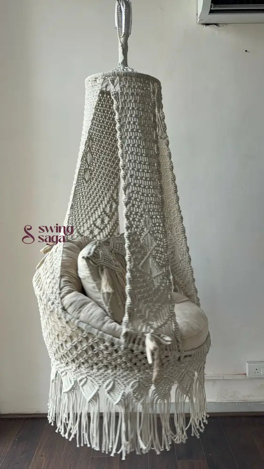 White single seater hanging chair - Swing Saga 