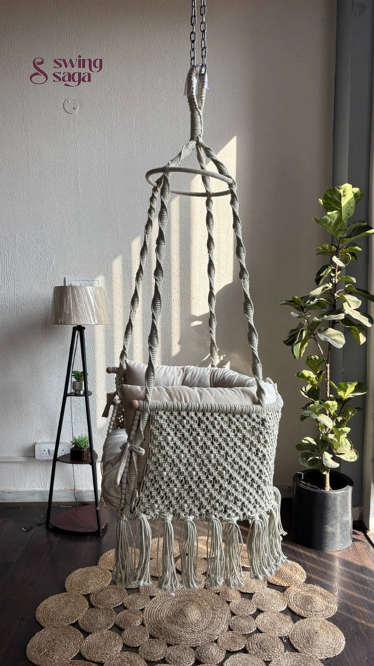 Off White single seater hanging chair - Swing Saga