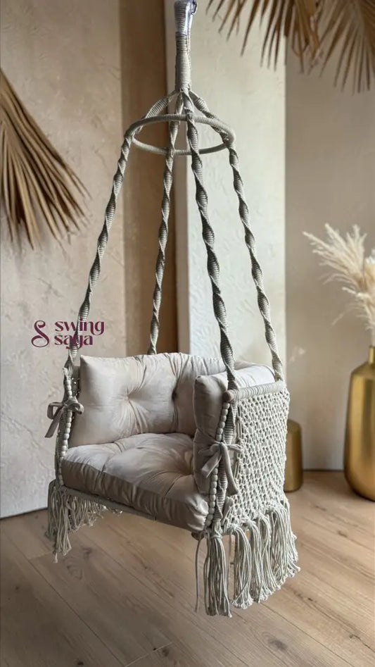 Off White single seater hanging chair - Swing Saga