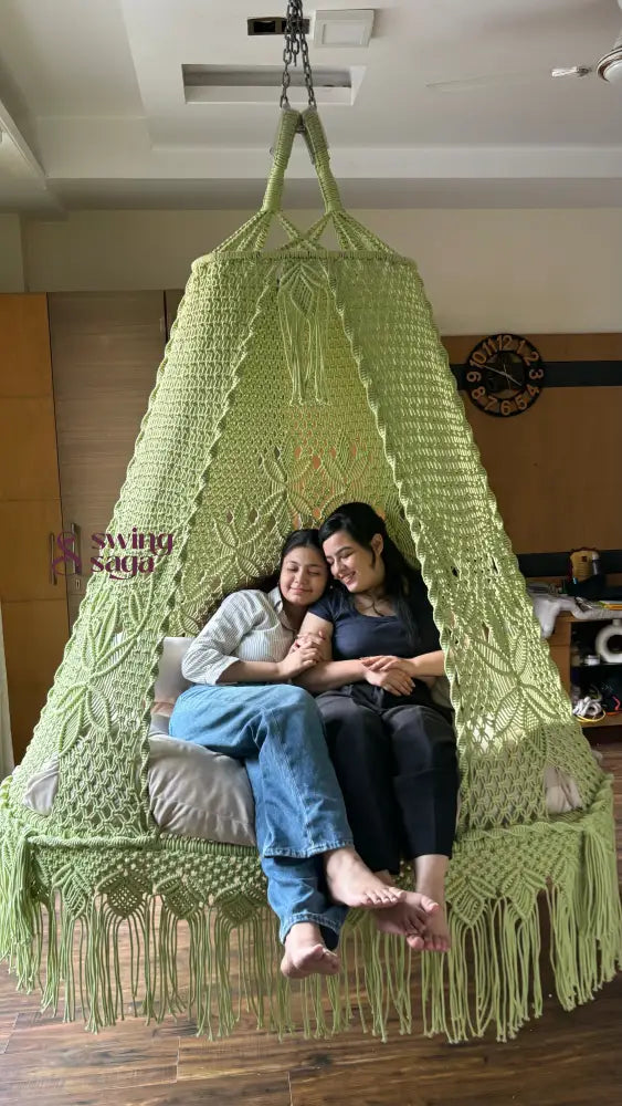 Lime Green Double seater hanging chair - Swing Saga