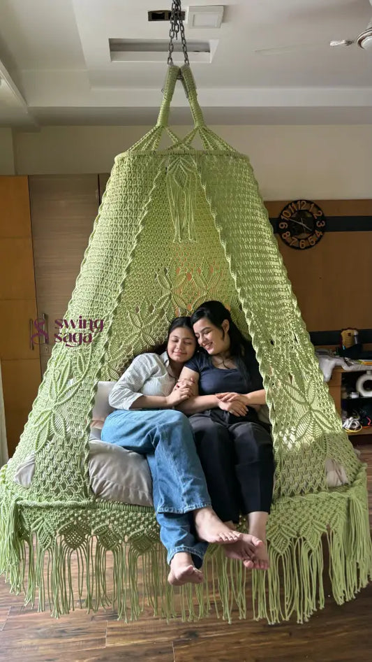 Lime Green Double seater hanging chair - Swing Saga