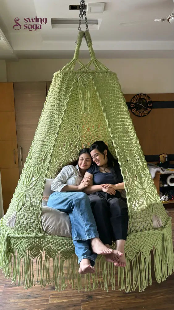 Lime Green Double seater hanging chair - Swing Saga