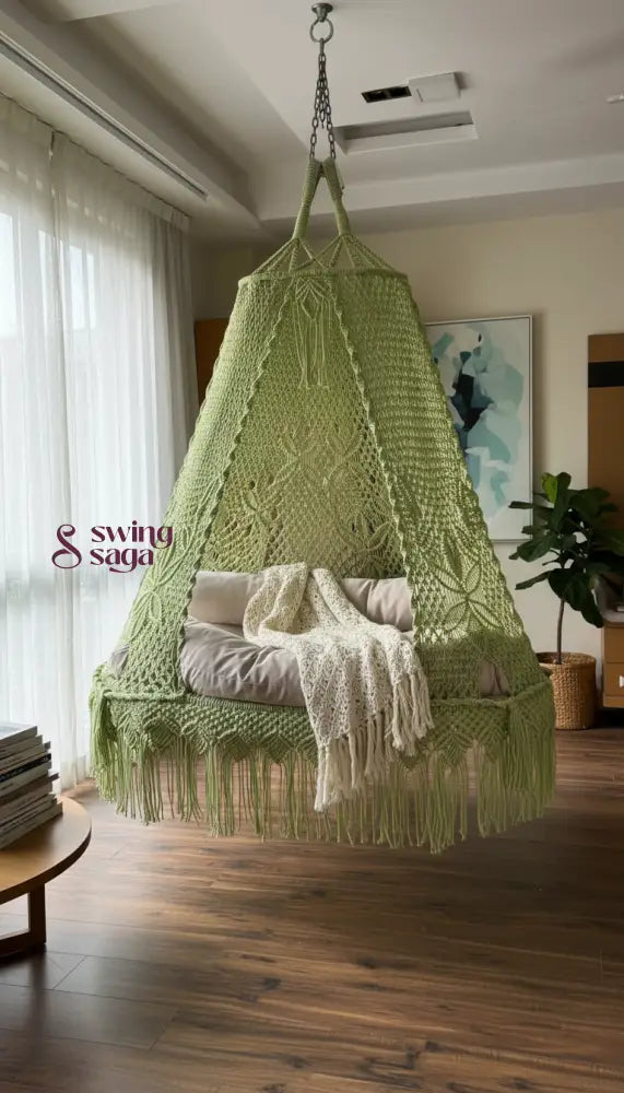 Lime Green Double seater hanging chair - Swing Saga