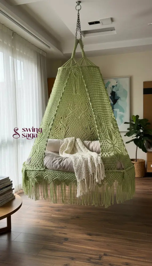 Lime Green Double seater hanging chair - Swing Saga