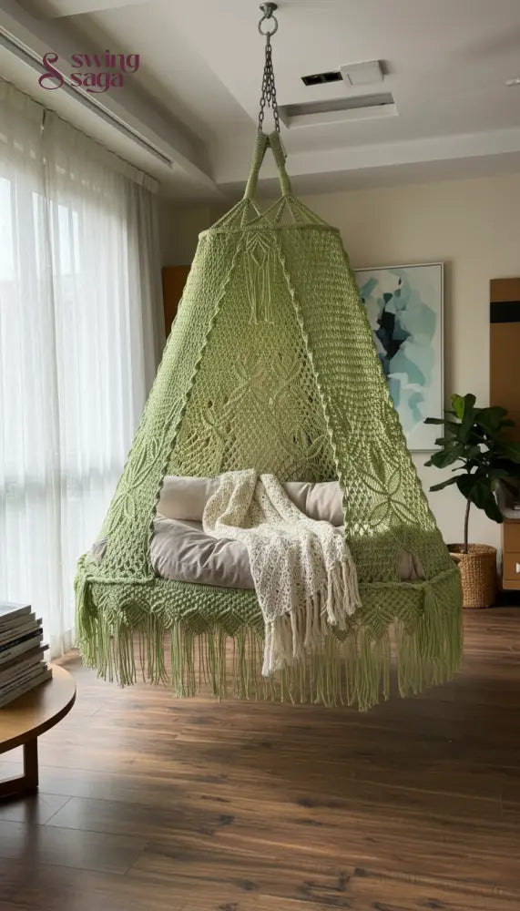 Lime Green Double seater hanging chair - Swing Saga