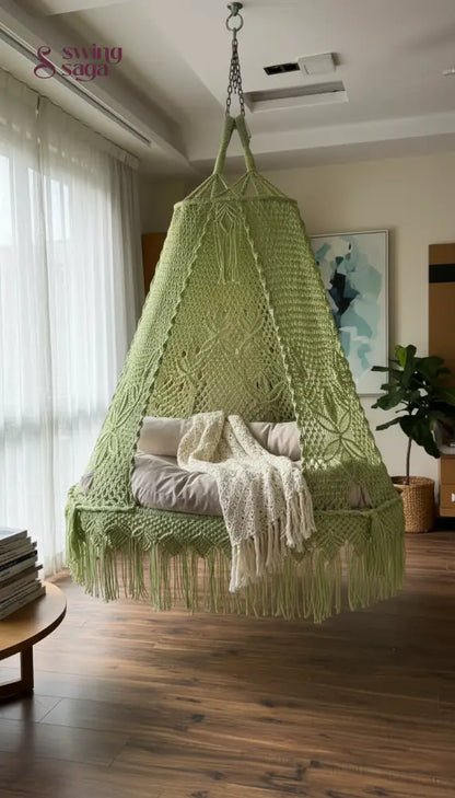 Lime Green Double seater hanging chair - Swing Saga
