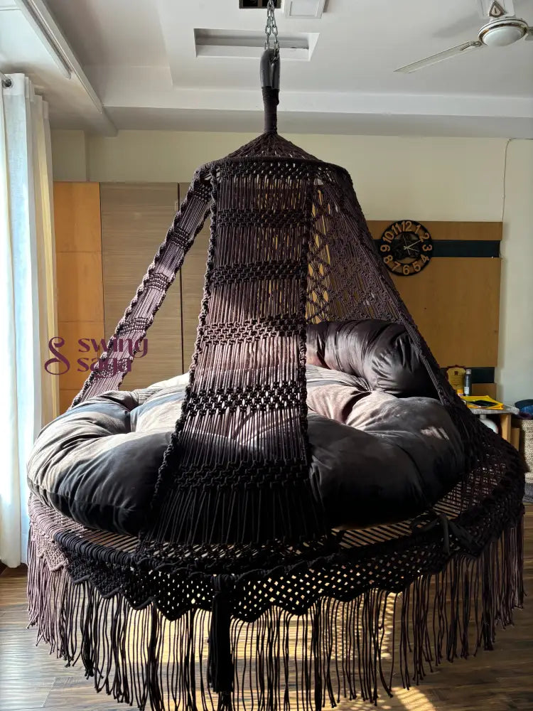 Mocha Brown / Chocolate Brown Macrame Bed Swing - Swing Saga