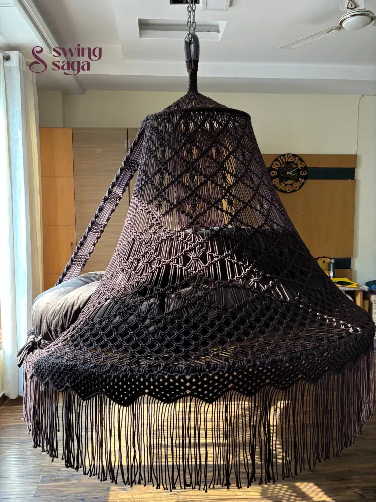 Mocha Brown / Chocolate Brown Macrame Bed Swing - Swing Saga
