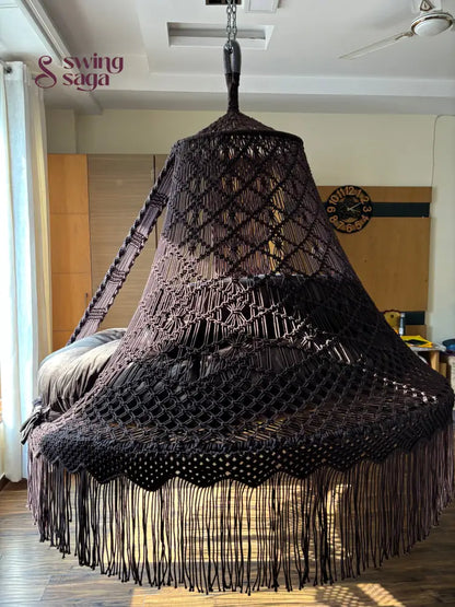 Mocha Brown / Chocolate Brown Macrame Bed Swing - Swing Saga
